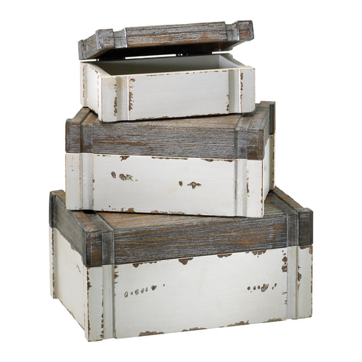 Quorum Home Cyan - 02471 - Box - Distressed White And Gray