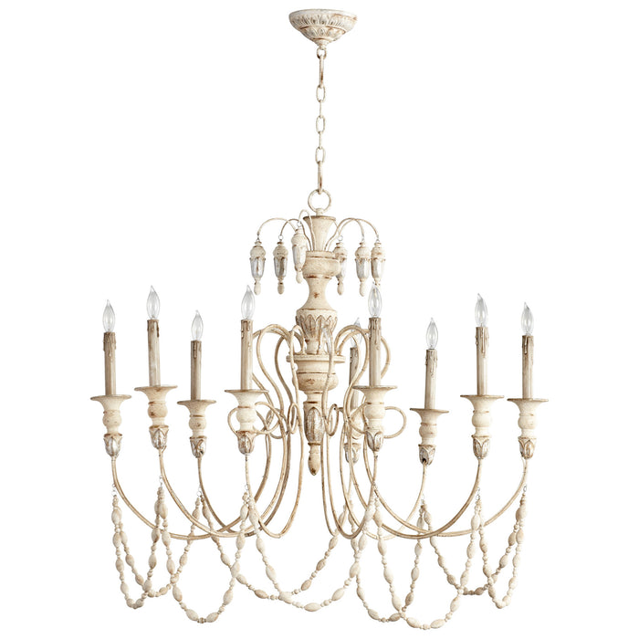 Quorum Home Cyan - 05784 - Nine Light Chandelier - Persian White And Mystic Silver