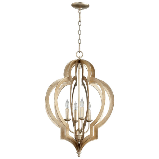 Quorum Home Cyan - 05971 - Four Light Chandelier - Silver Leaf