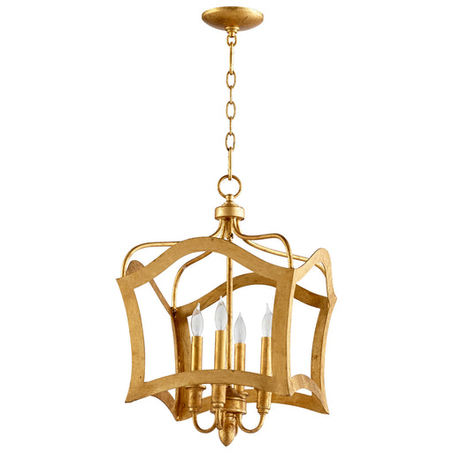 Quorum Home Cyan - 06583 - Four Light Pendant - Gold Leaf