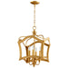 Quorum Home Cyan - 06583 - Four Light Pendant - Gold Leaf