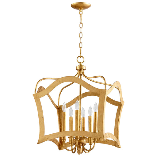 Quorum Home Cyan - 06584 - Six Light Pendant - Gold Leaf