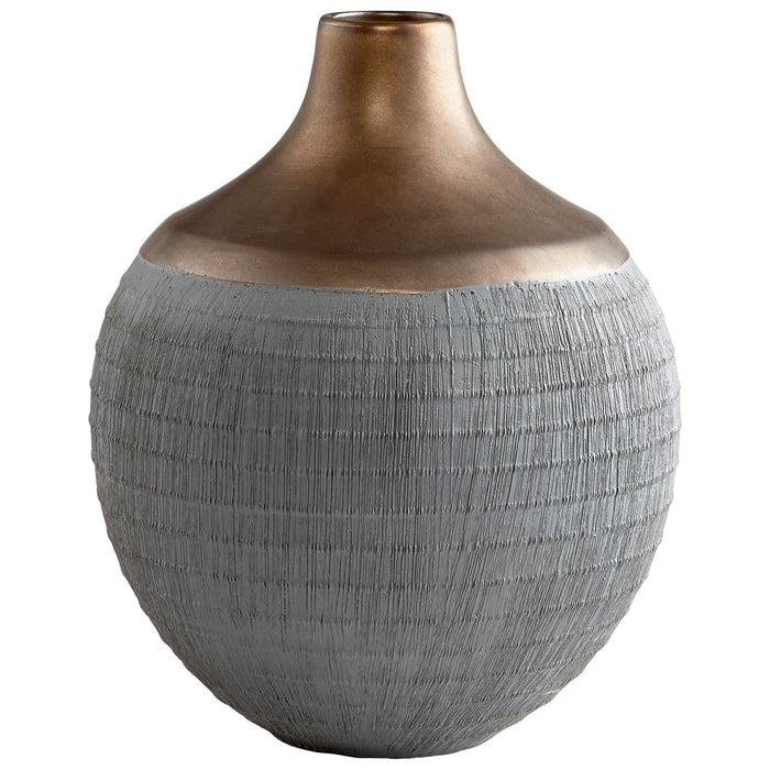 Quorum Home Cyan - 09004 - Vase - Charcoal Grey And Bronze