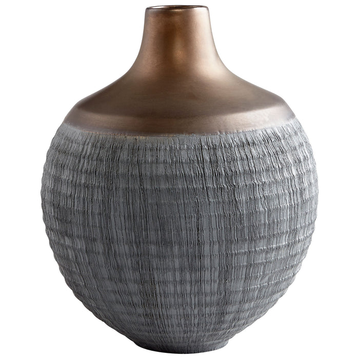 Quorum Home Cyan - 09006 - Vase - Charcoal Grey And Bronze