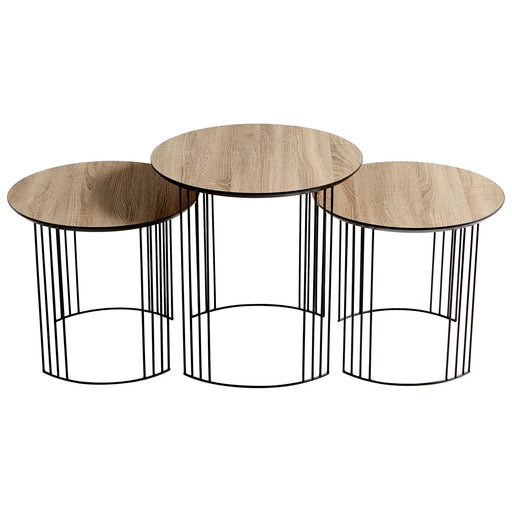 Quorum Home Cyan - 09629 - Nesting Tables - Oak Veneer And Black