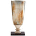 Quorum Home Cyan - 09766 - Vase - Nickel And Verdi Platinum Glass