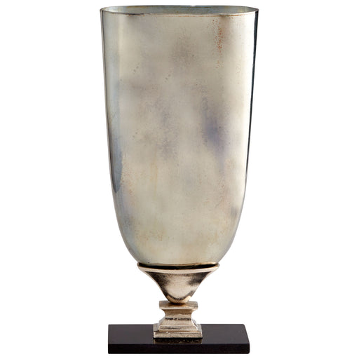 Quorum Home Cyan - 09767 - Vase - Nickel And Verdi Platinum Glass