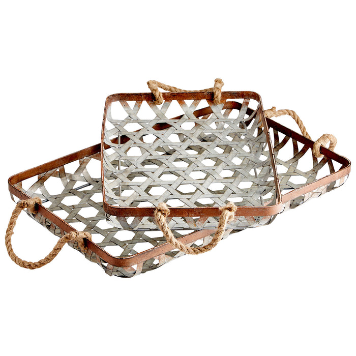 Quorum Home Cyan - 09850 - Tray - Galvanized And Jute