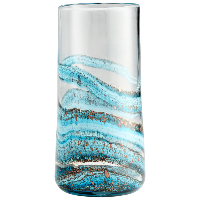 Quorum Home Cyan - 09985 - Vase - Blue//Gold Dust