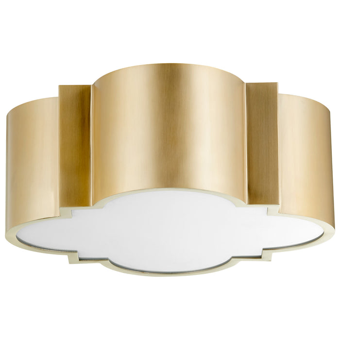 Quorum Home Cyan - 10063 - Two Light Ceiling Mount - Aged Brass