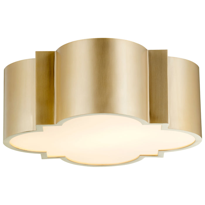 Quorum Home Cyan - 10063 - Two Light Ceiling Mount - Aged Brass