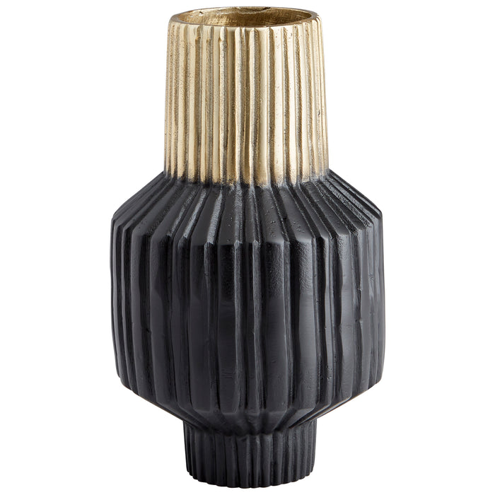 Quorum Home Cyan - 10624 - Vase - Matt Black And Gold