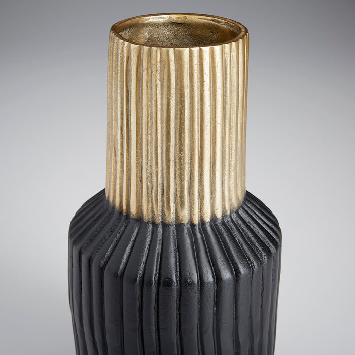 Quorum Home Cyan - 10625 - Vase - Matt Black And Gold