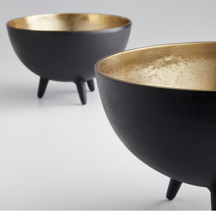 Quorum Home Cyan - 10636 - Bowl - Matt Black And Gold