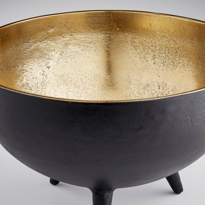 Quorum Home Cyan - 10637 - Bowl - Matt Black And Gold