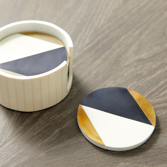 Quorum Home Cyan - 10653 - Coasters - Black - Gold - White