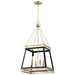 Quorum Home Cyan - 10906 - Four Light Pendant - Noir / Aged Brass