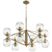 Quorum Home Cyan - 10963 - 12 Light Chandelier - Aged Brass