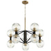 Quorum Home Cyan - 10965 - Ten Light Chandelier - Noir / Aged Brass