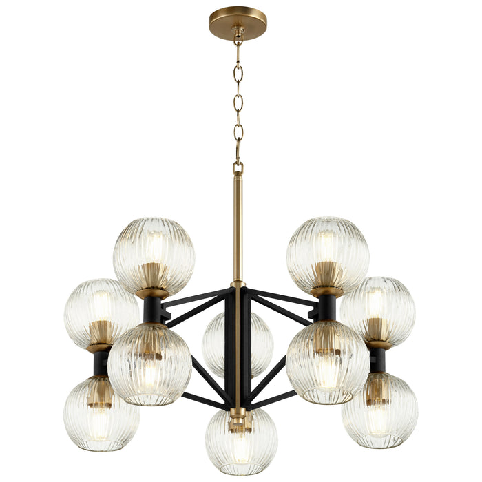 Quorum Home Cyan - 10965 - Ten Light Chandelier - Noir / Aged Brass