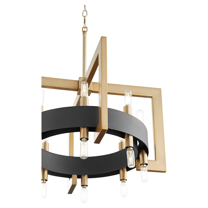 Quorum Home Cyan - 11268 - 16 Light Chandelier - Noir / Aged Brass