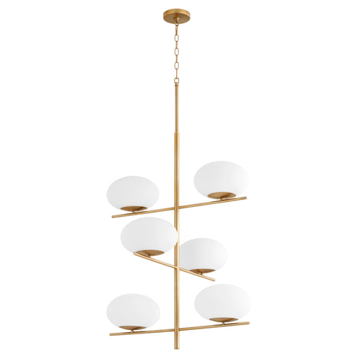 Quorum Home Cyan - 11272 - Six Light Chandelier - Aged Brass