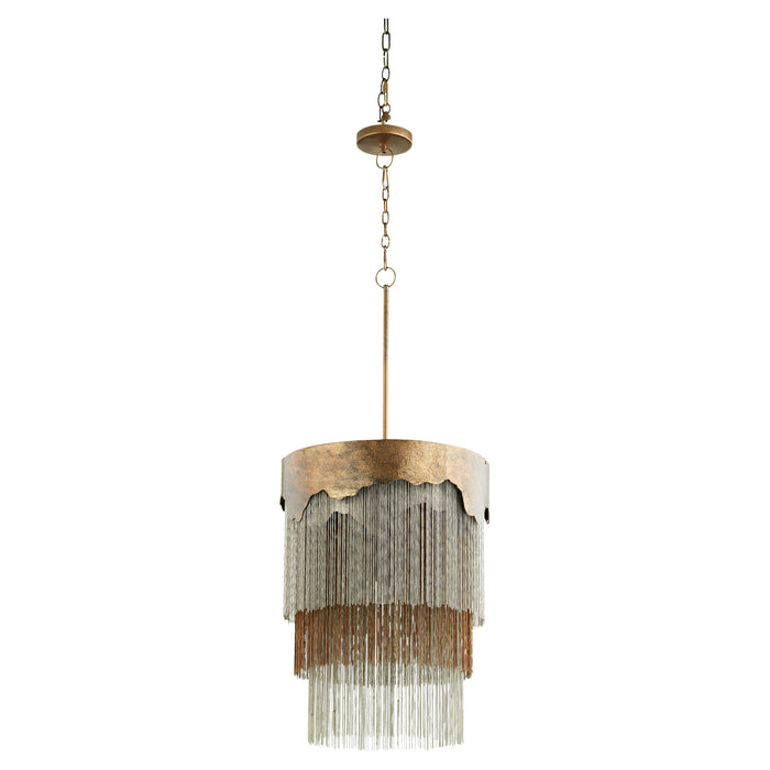 Quorum Home Cyan - 11329 - Three Light Pendant - Silver And Bronze