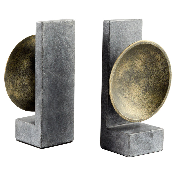 Quorum Home Cyan - 11500 - Bookends - Black And Brass