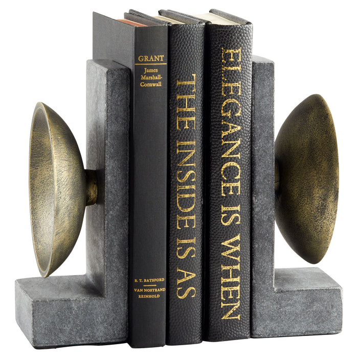 Quorum Home Cyan - 11500 - Bookends - Black And Brass