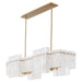 Quorum Home Cyan - 11632 - Eight Light Linear Pendant - Aged Brass