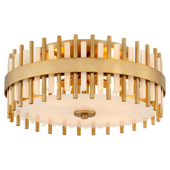 Cassio 4 Light Flush Mount | Aged Brass