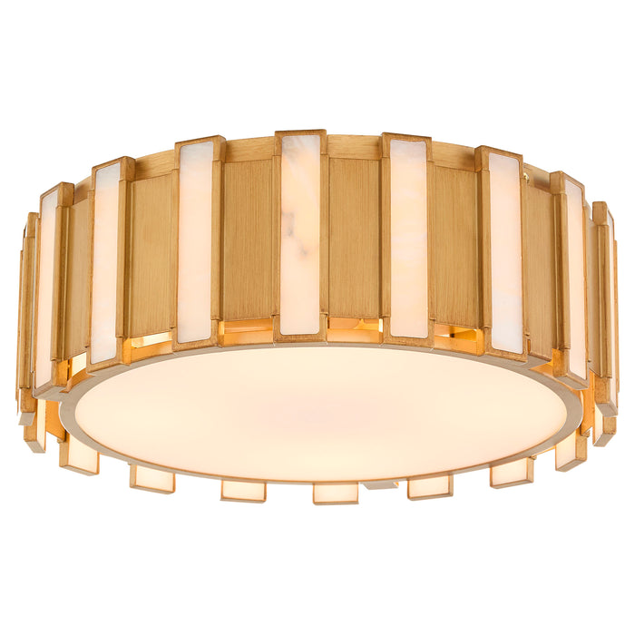 Volterra 4 Light Flush Mount | Aged Brass