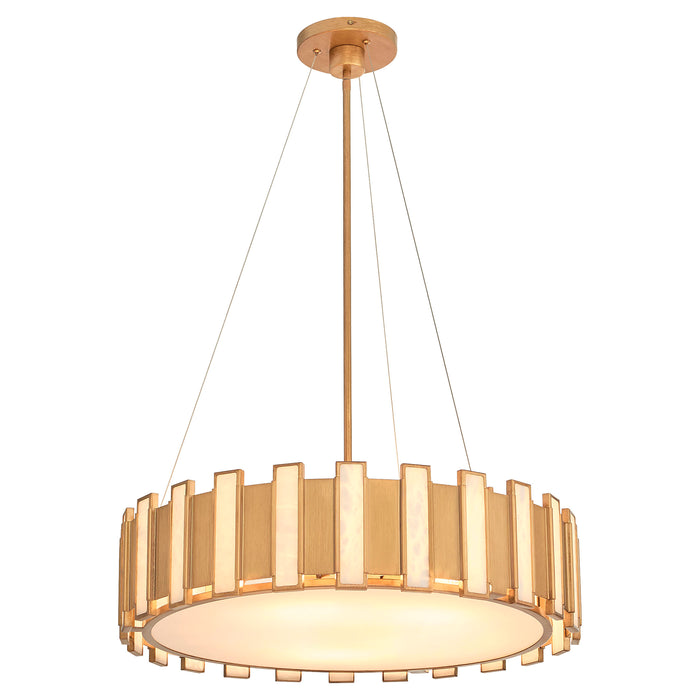 Volterra 5 Light Pendant | Aged Brass