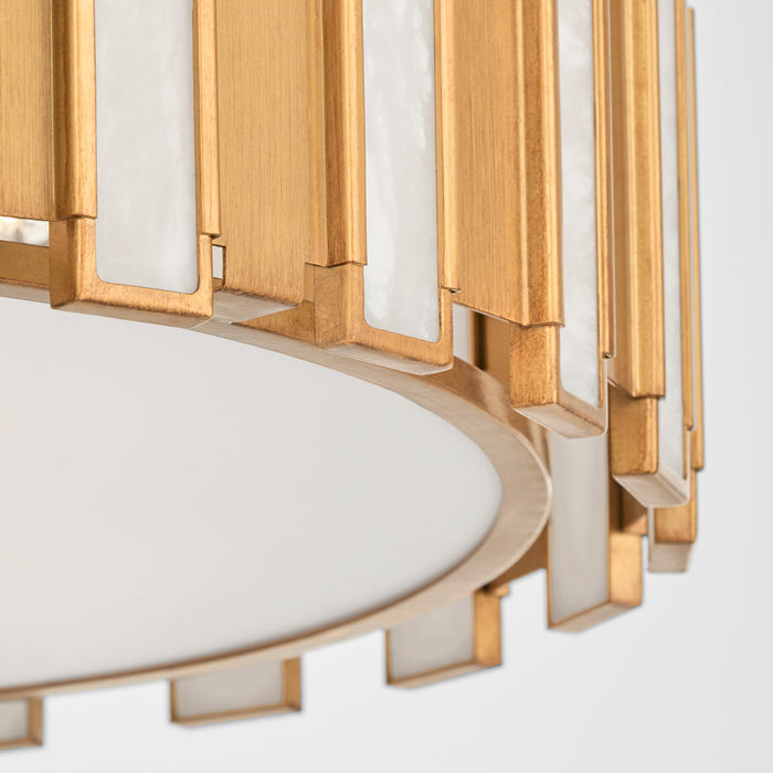 Volterra 5 Light Pendant | Aged Brass