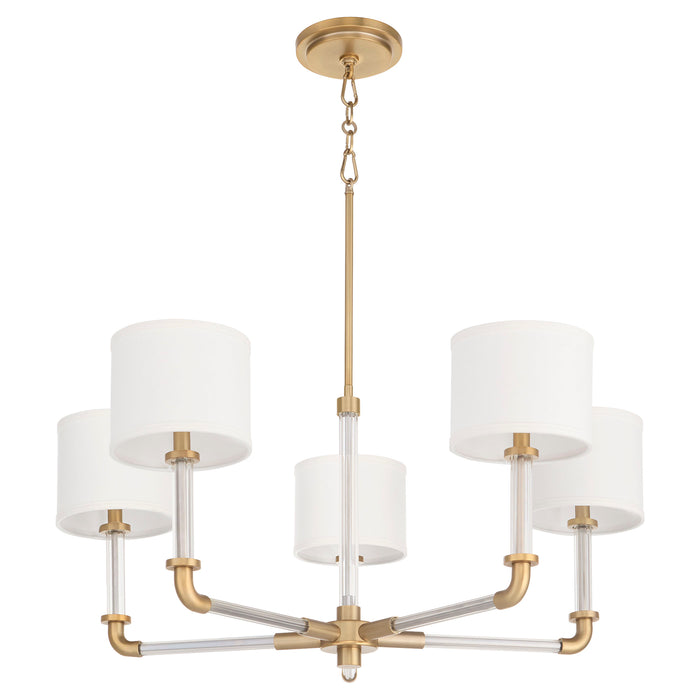 Hightower 5 Light Chandelier | Aged Brass