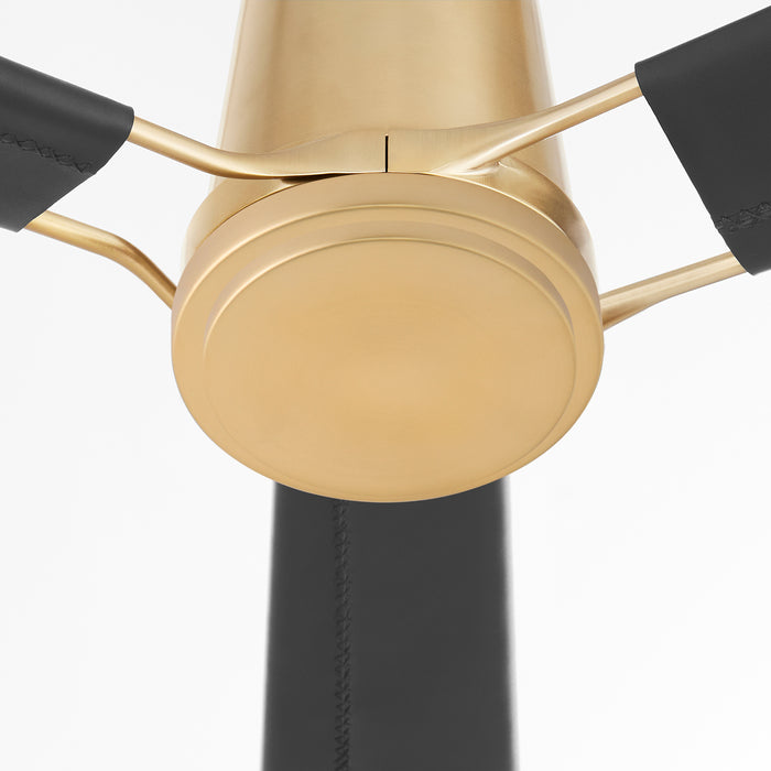 Zephyr 60" Ceiling Fan | Aged Brass - Black Leather