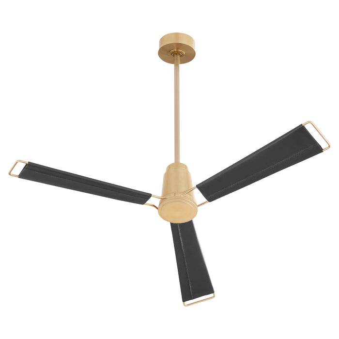 Zephyr 60" Ceiling Fan | Aged Brass - Black Leather