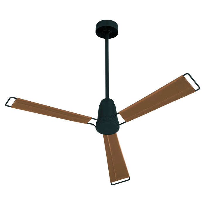 Zephyr 60" Ceiling Fan | Matte Black - Saddle Leather