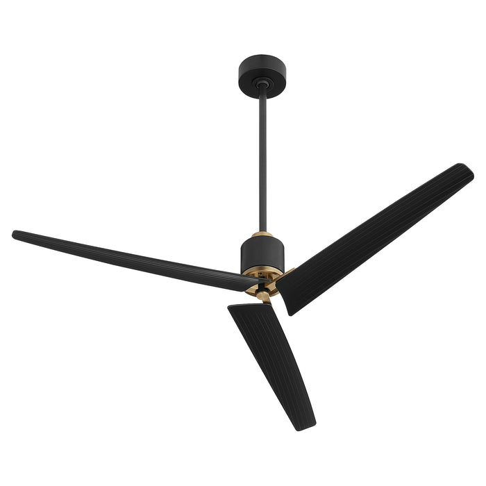 Buran 58" Ceiling Fan | Black - Aged Brass