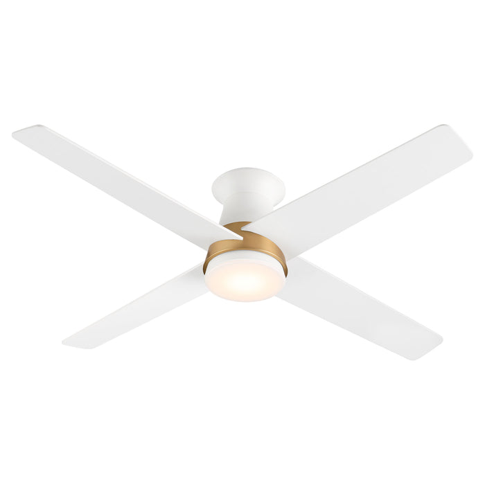 Santa Ana 52" Ceiling Fan | Studio White Aged Brass Accent w - Studio White Blades