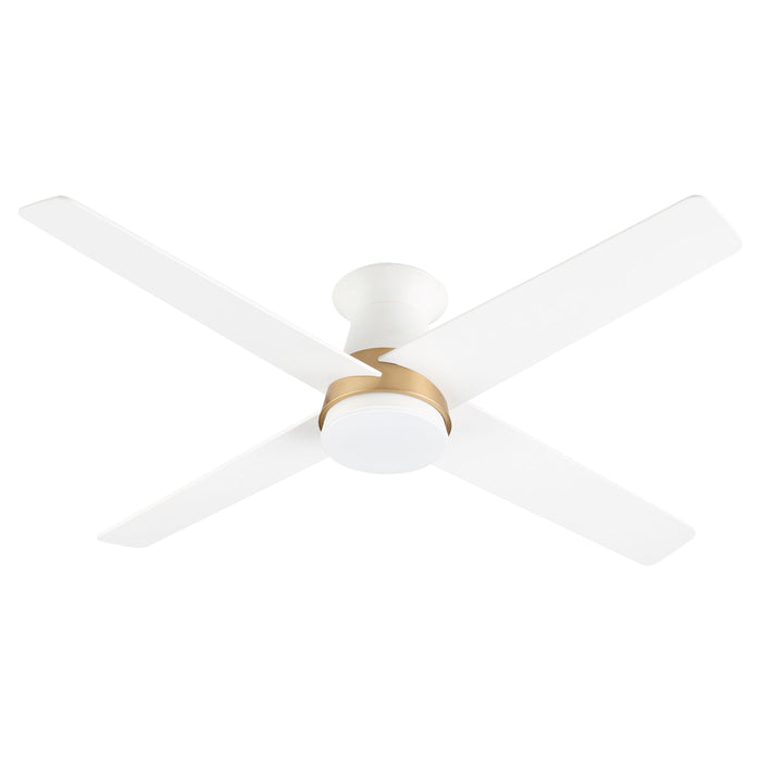 Santa Ana 52" Ceiling Fan | Studio White Aged Brass Accent w - Studio White Blades