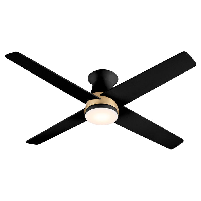 Santa Ana 52" Ceiling Fan | Matte Black Aged Brass w - Matte black blades