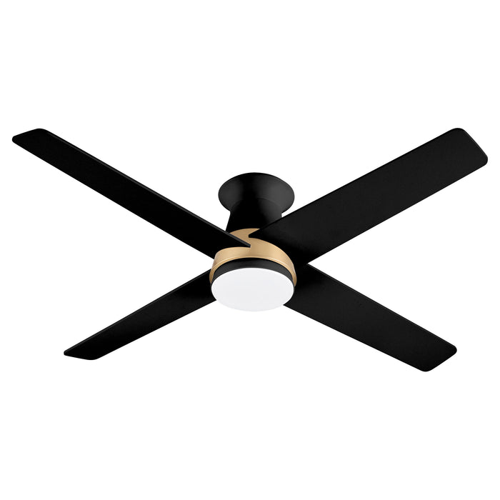 Santa Ana 52" Ceiling Fan | Matte Black Aged Brass w - Matte black blades