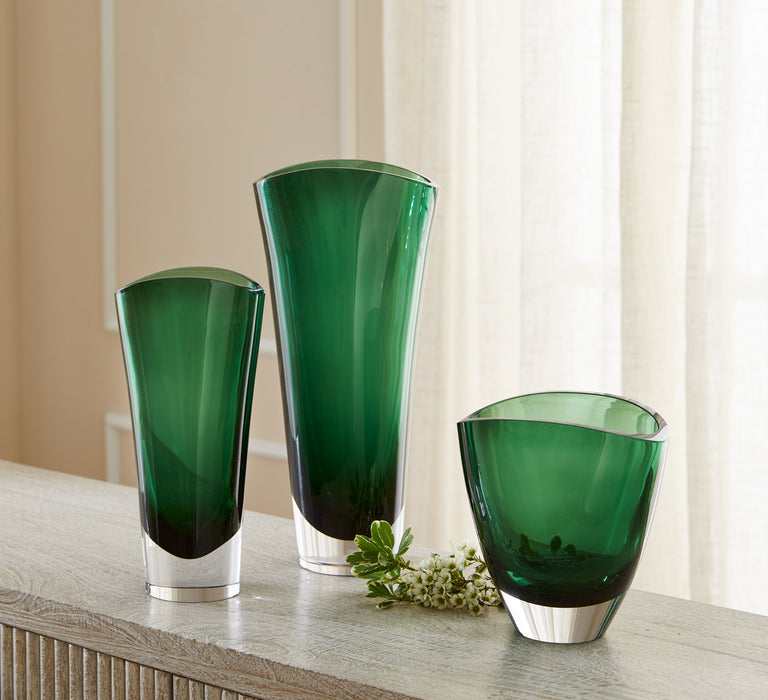 Muzo Vase | Emerald Green | Clear - Small