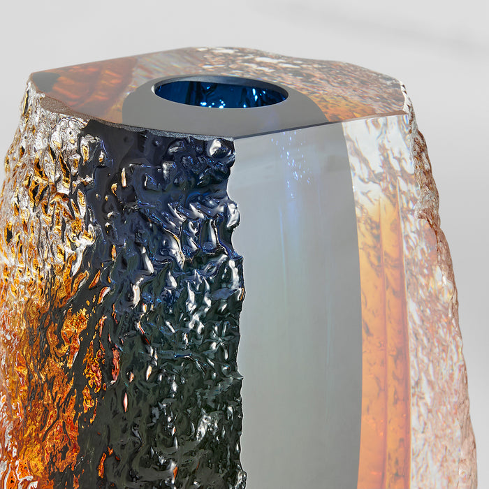 Halley Vase | Blue | Amber | Clear - Large