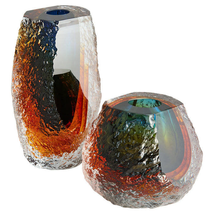 Halley Vase | Blue | Amber | Clear - Large