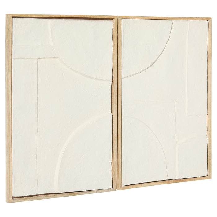 Oliver Diptych Panels Designed by Seth Vaughn | Off-White | Walnut - 2pc set