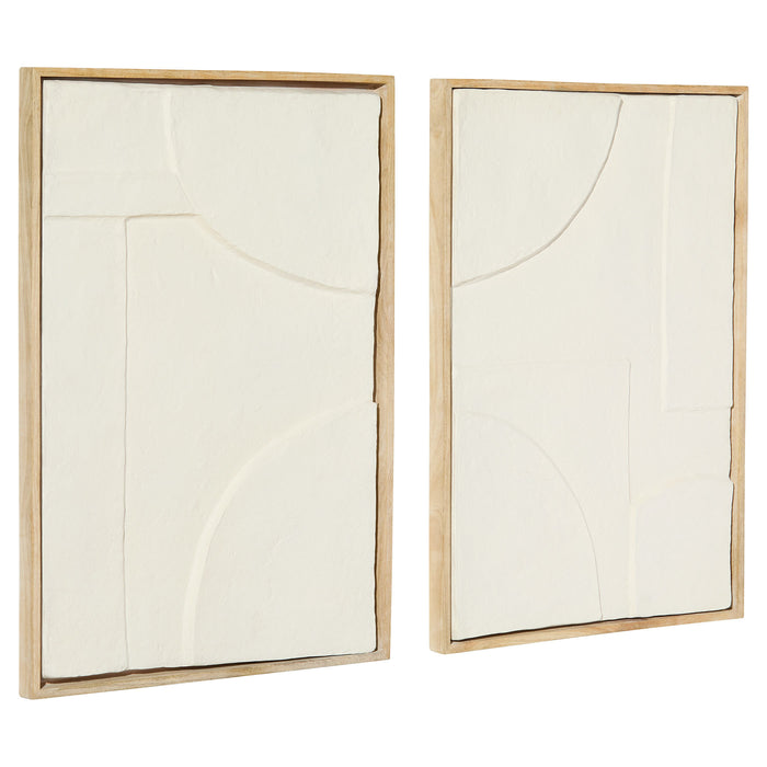 Oliver Diptych Panels Designed by Seth Vaughn | Off-White | Walnut - 2pc set