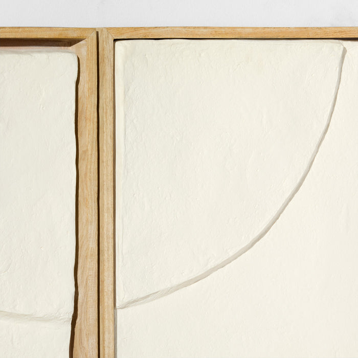 Oliver Diptych Panels Designed by Seth Vaughn | Off-White | Walnut - 2pc set