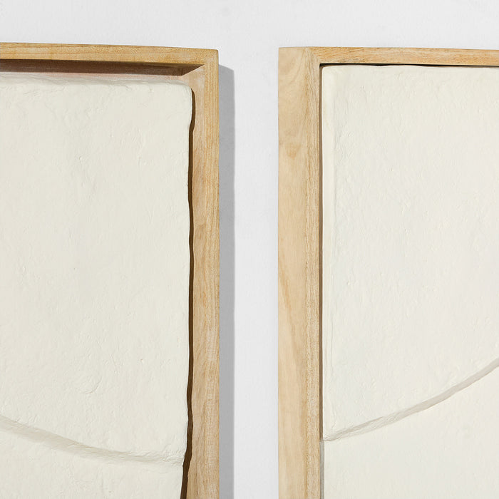 Oliver Diptych Panels Designed by Seth Vaughn | Off-White | Walnut - 2pc set